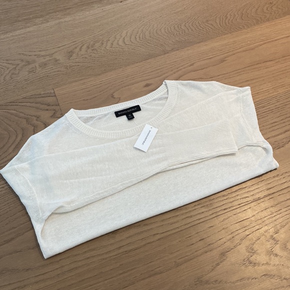 Banana Republic Cait Linen Blend Long Sleeve Top. White. XS. NWT. - Picture 5 of 14